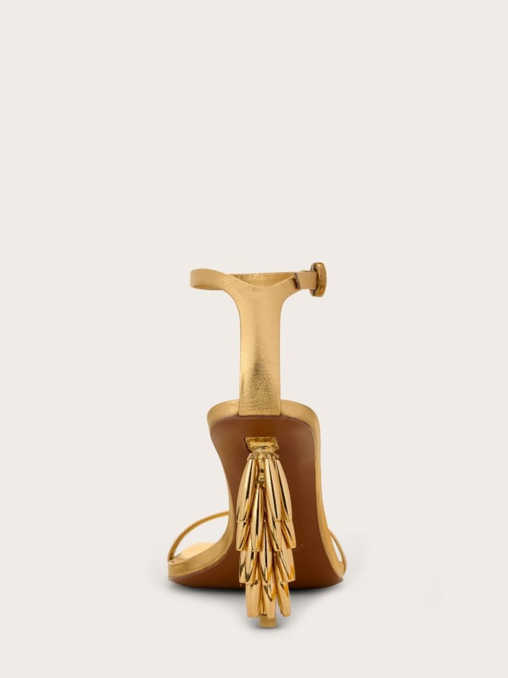 Cult Gaia Sunella Sandal in Gold metallic ankle strap high heel avant garde - Picture 2 of 8